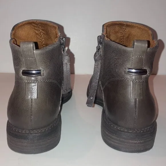 Franco Sarto Leather Hyla Gray Ankle Bootie Western Chelsea Designer Boots NIB 7