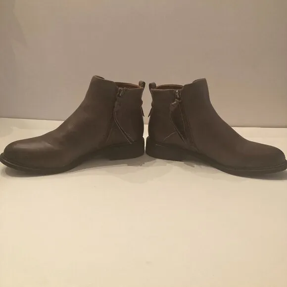 Franco Sarto Leather Hyla Gray Ankle Bootie Western Chelsea Designer Boots NIB 7