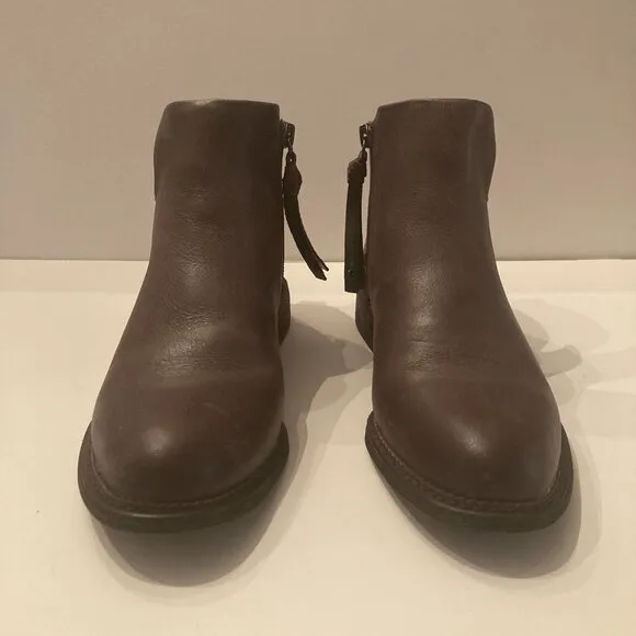 Franco Sarto Leather Hyla Gray Ankle Bootie Western Chelsea Designer Boots NIB 7