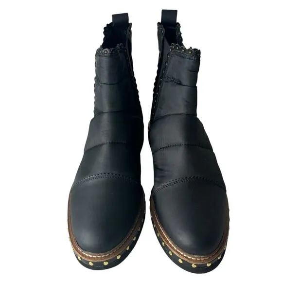 Free People Atlas Puffer Chelsea Boots Black Size 9