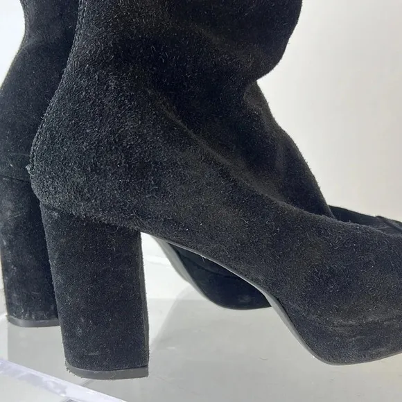 Free People Day For Night Platform Suede Ankle Boots Back Zipper Size 40 (US 10)