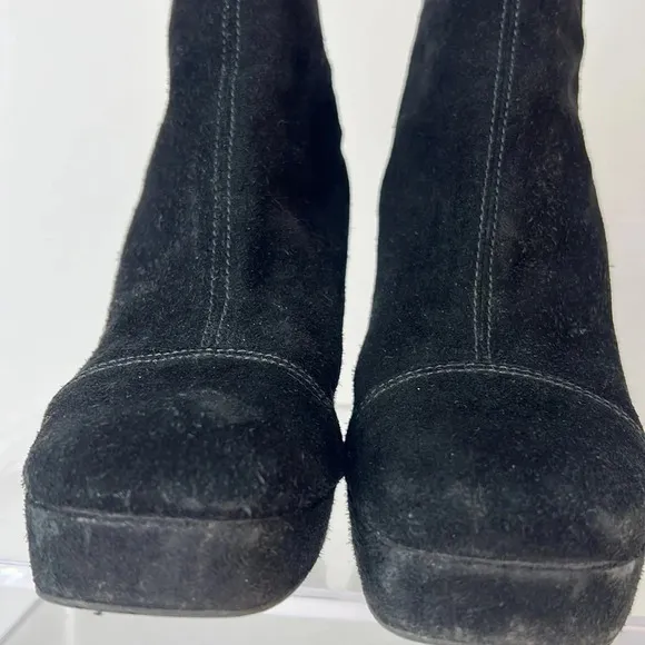 Free People Day For Night Platform Suede Ankle Boots Back Zipper Size 40 (US 10)