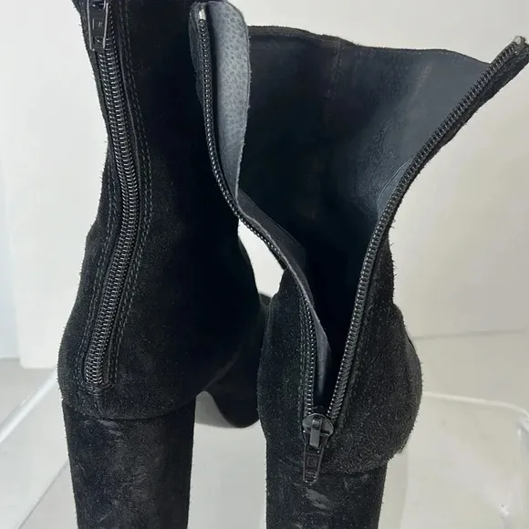 Free People Day For Night Platform Suede Ankle Boots Back Zipper Size 40 (US 10)