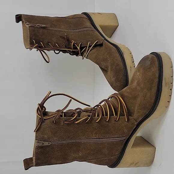 Free People Dylan Lace-Up Suede Leather Women's Boots
