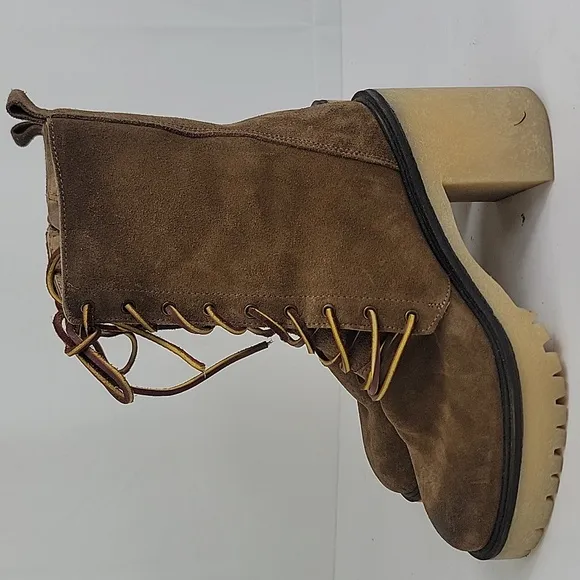 Free People Dylan Lace-Up Suede Leather Women's Boots