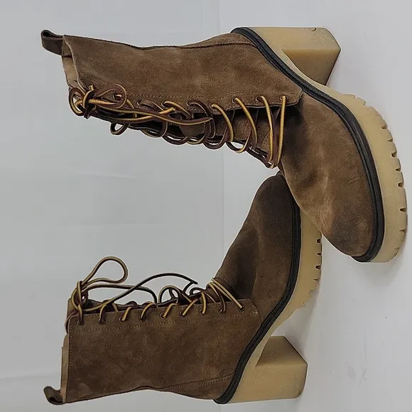 Free People Dylan Lace-Up Suede Leather Women's Boots