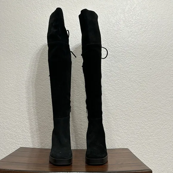 Free People Echo Black OTK Suede Boots Size 37.5