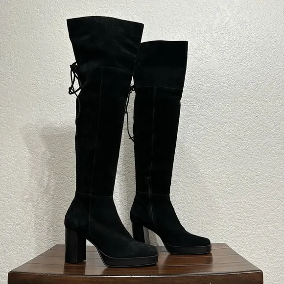Free People Echo Black OTK Suede Boots Size 37.5