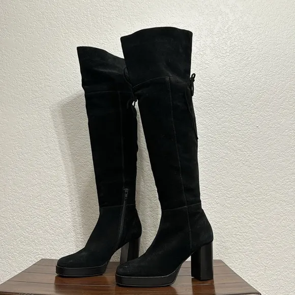 Free People Echo Black OTK Suede Boots Size 37.5