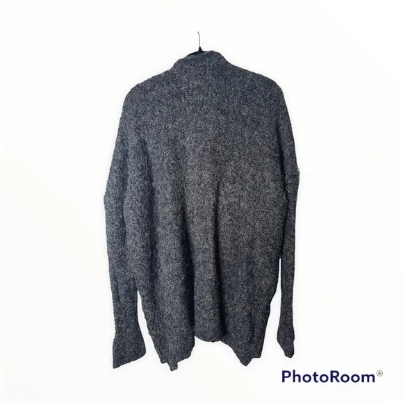 FREE PEOPLE Gray/Black Bourke Oversized Chunky Cardigan Sweater, Size XS Boho