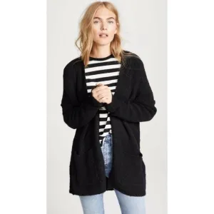 FREE PEOPLE Gray/Black Bourke Oversized Chunky Cardigan Sweater, Size XS Boho