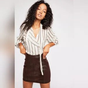 Free People Modern Femme Vegan Leather Mini Skirt – Size 6 – NWT