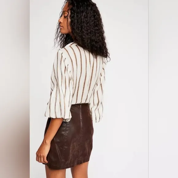 Free People Modern Femme Vegan Leather Mini Skirt – Size 6 – NWT