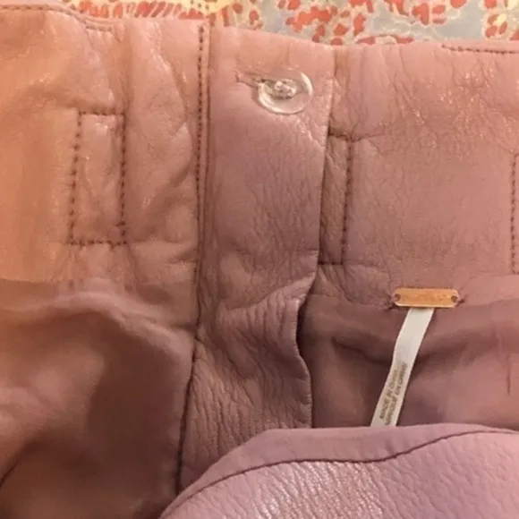 FREE People Payton Faux Leather Paperbag Mini Skirt in Mauve Swoon