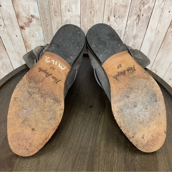 Free People Sunbelt Suede Buckle Moto Boots Size EU 37 Women