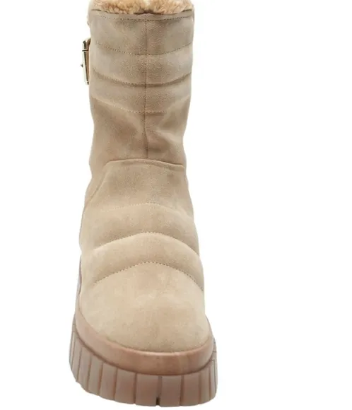 Free People Women's Fable Faux-Fur-Lined Snow Sand-Suede Boots Size 9.5