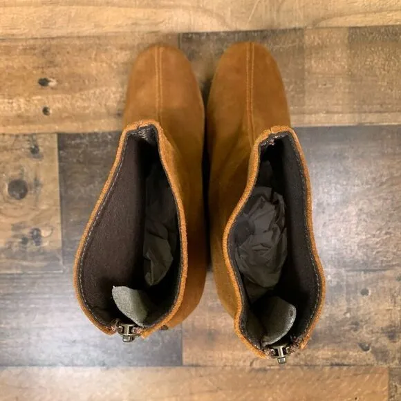 Free People Women’s Size 36.5 Cecile Suede Boots Brown Block Heel Booties