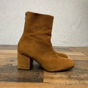 Free People Women’s Size 36.5 Cecile Suede Boots Brown Block Heel Booties