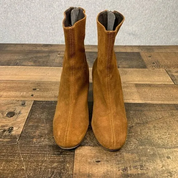 Free People Women’s Size 36.5 Cecile Suede Boots Brown Block Heel Booties