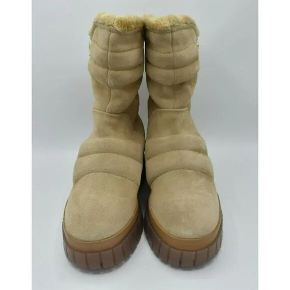 Free People Womens EUR 38 US 8 Fable Faux Fur Sand Suede Platform Winter Boots