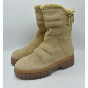 Free People Womens EUR 38 US 8 Fable Faux Fur Sand Suede Platform Winter Boots