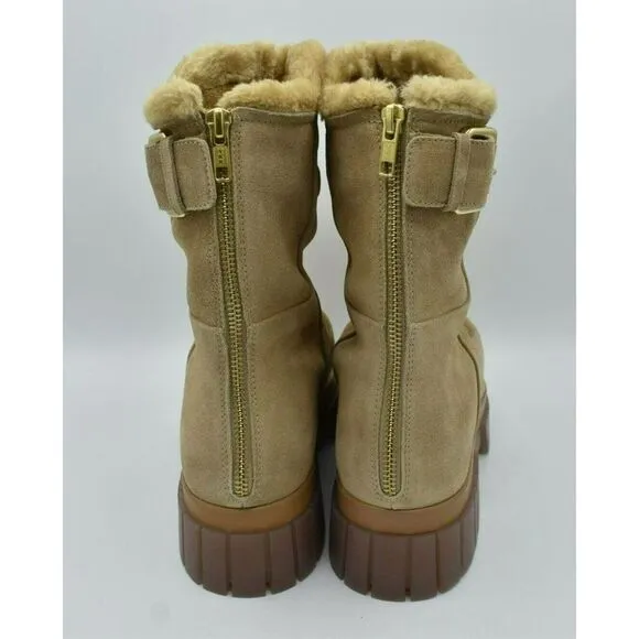 Free People Womens EUR 38 US 8 Fable Faux Fur Sand Suede Platform Winter Boots