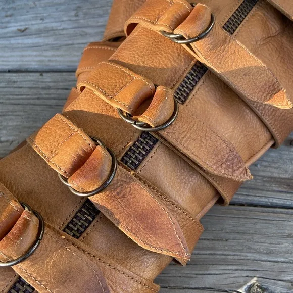 Freebird Shoes RISKY Tall Leather Buckle Boots in Wheat Women’s Size 7