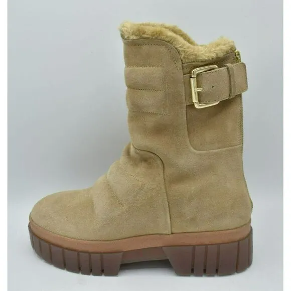 Free People EU 38 US 8 Fable Faux Fur Sand Suede Platform Zip Up Winter Boots