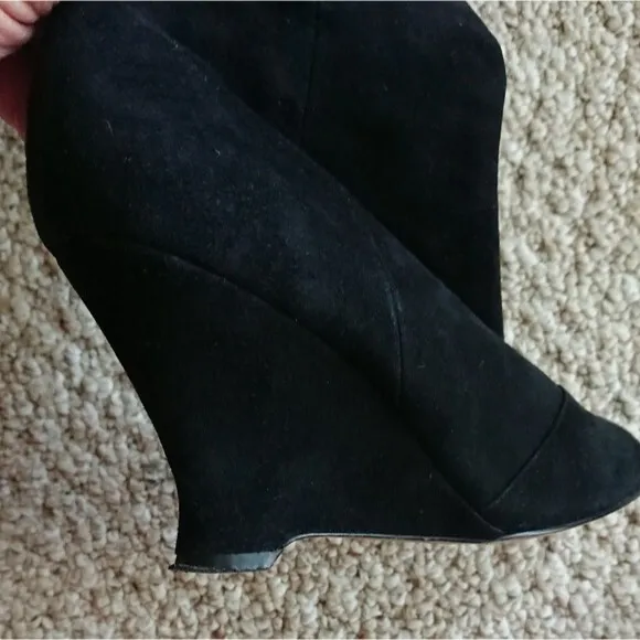 French connection black suede boots size 36.5