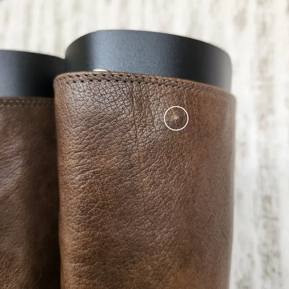 FRYE &quot;Melissa&quot; Button Back Knee High Brown Leather Riding Boot | Women's Size 8B