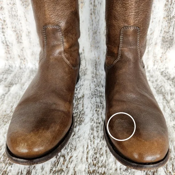 FRYE &quot;Melissa&quot; Button Back Knee High Brown Leather Riding Boot | Women's Size 8B