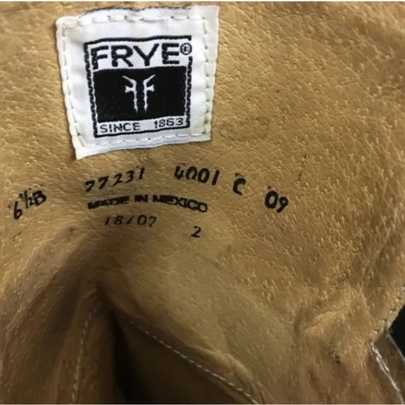 FRYE Dark Brown Leather Jane Riding Knee High Western Heel Boots #77231 Size 6.5