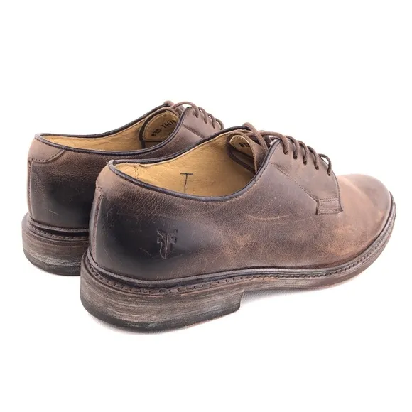 Frye James Plain Toe Brown Leather Oxfords 8.5 B