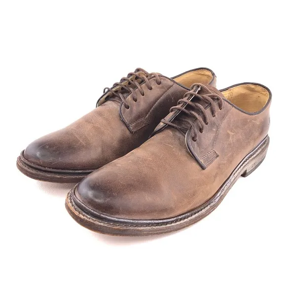 Frye James Plain Toe Brown Leather Oxfords 8.5 B