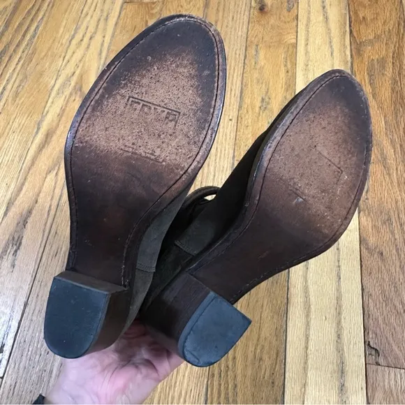 Frye Suede Jane Strappy Boot in Chocolate Size 7