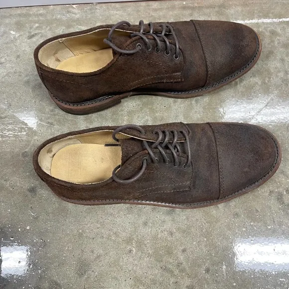 Frye Suede Loafers Brown Mens 9 Shoes Oxford Lace-Up Leather