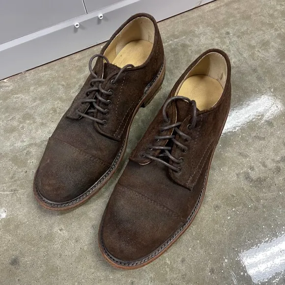 Frye Suede Loafers Brown Mens 9 Shoes Oxford Lace-Up Leather