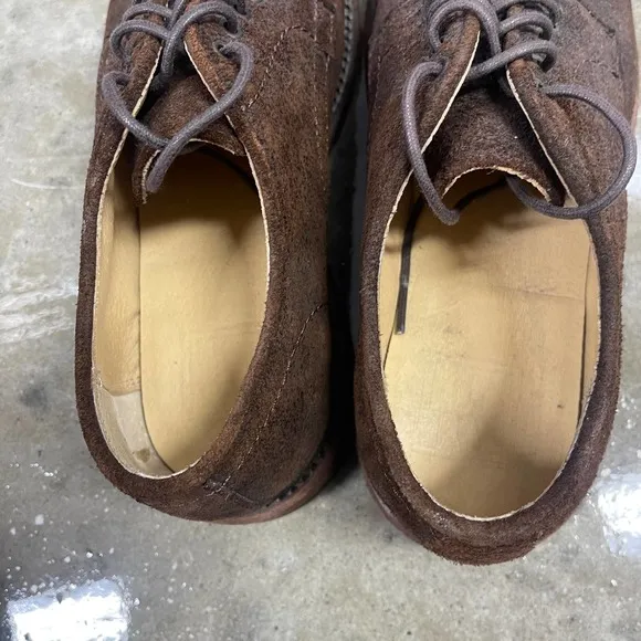 Frye Suede Loafers Brown Mens 9 Shoes Oxford Lace-Up Leather