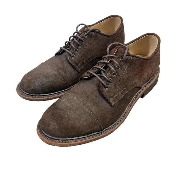 Frye Suede Loafers Brown Mens 9 Shoes Oxford Lace-Up Leather