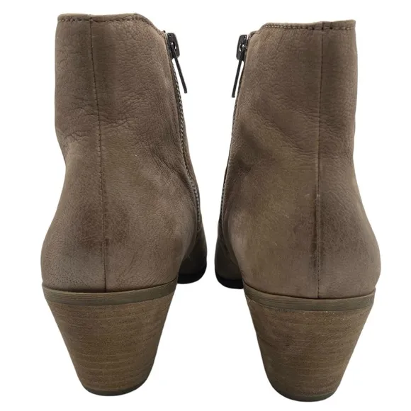 Frye Womens Shoes Jennifer Boots Sz 9 Taupe Gray Brown Leather Ankle Zip Casual