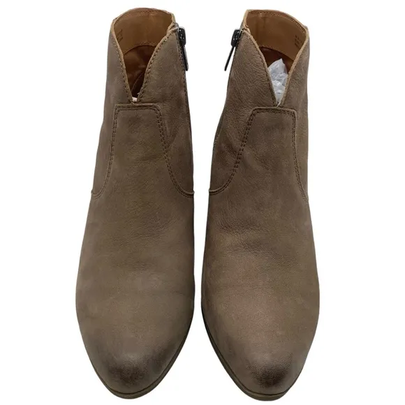 Frye Womens Shoes Jennifer Boots Sz 9 Taupe Gray Brown Leather Ankle Zip Casual
