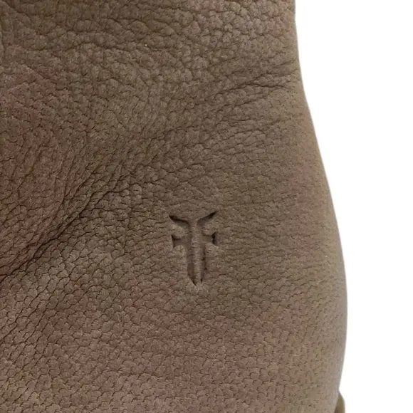 Frye Womens Shoes Jennifer Boots Sz 9 Taupe Gray Brown Leather Ankle Zip Casual