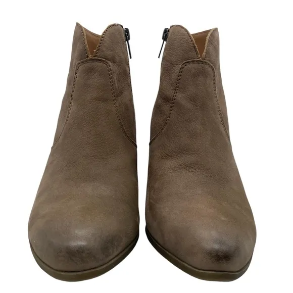 Frye Womens Shoes Jennifer Boots Sz 9 Taupe Gray Brown Leather Ankle Zip Casual