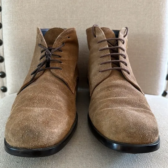 Galizio Torresi Men’s Suede Lace Up Ankle Chukka Boots Tan Size 8-8.5 (41)