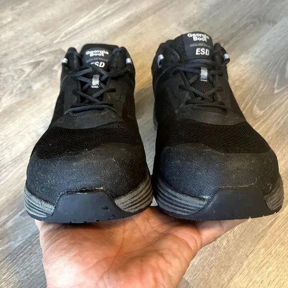 Georgia Boot Nano CT ESD Athletic Black Work Shoes Composite Toe‎ Mens 12 EU 46