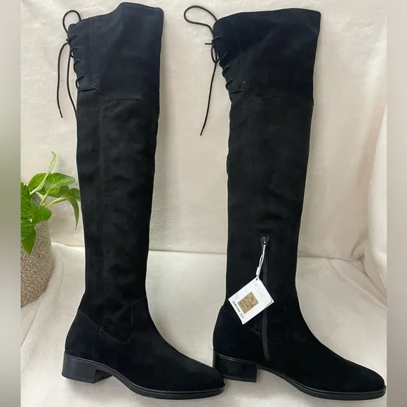 GEOX Felicity Suede Over The‎ Knee High Black Suede Boots 6.5 M, E 509