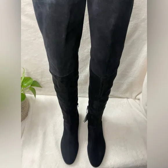 GEOX Felicity Suede Over The‎ Knee High Black Suede Boots 6.5 M, E 509