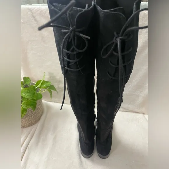 GEOX Felicity Suede Over The‎ Knee High Black Suede Boots 6.5 M, E 509