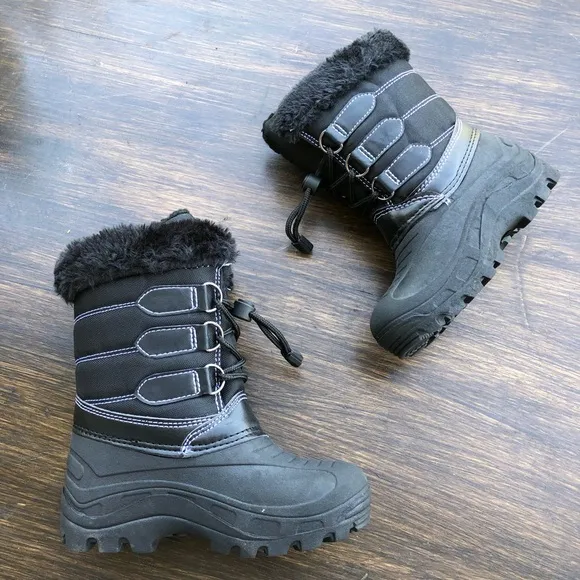 Girls Rain Snow Boots Lace Tall Winter Waterproof