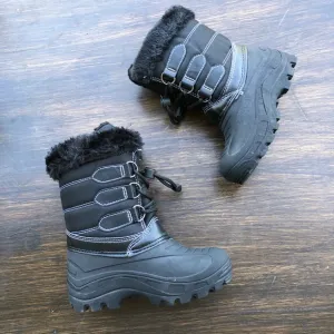 Girls Rain Snow Boots Lace Tall Winter Waterproof